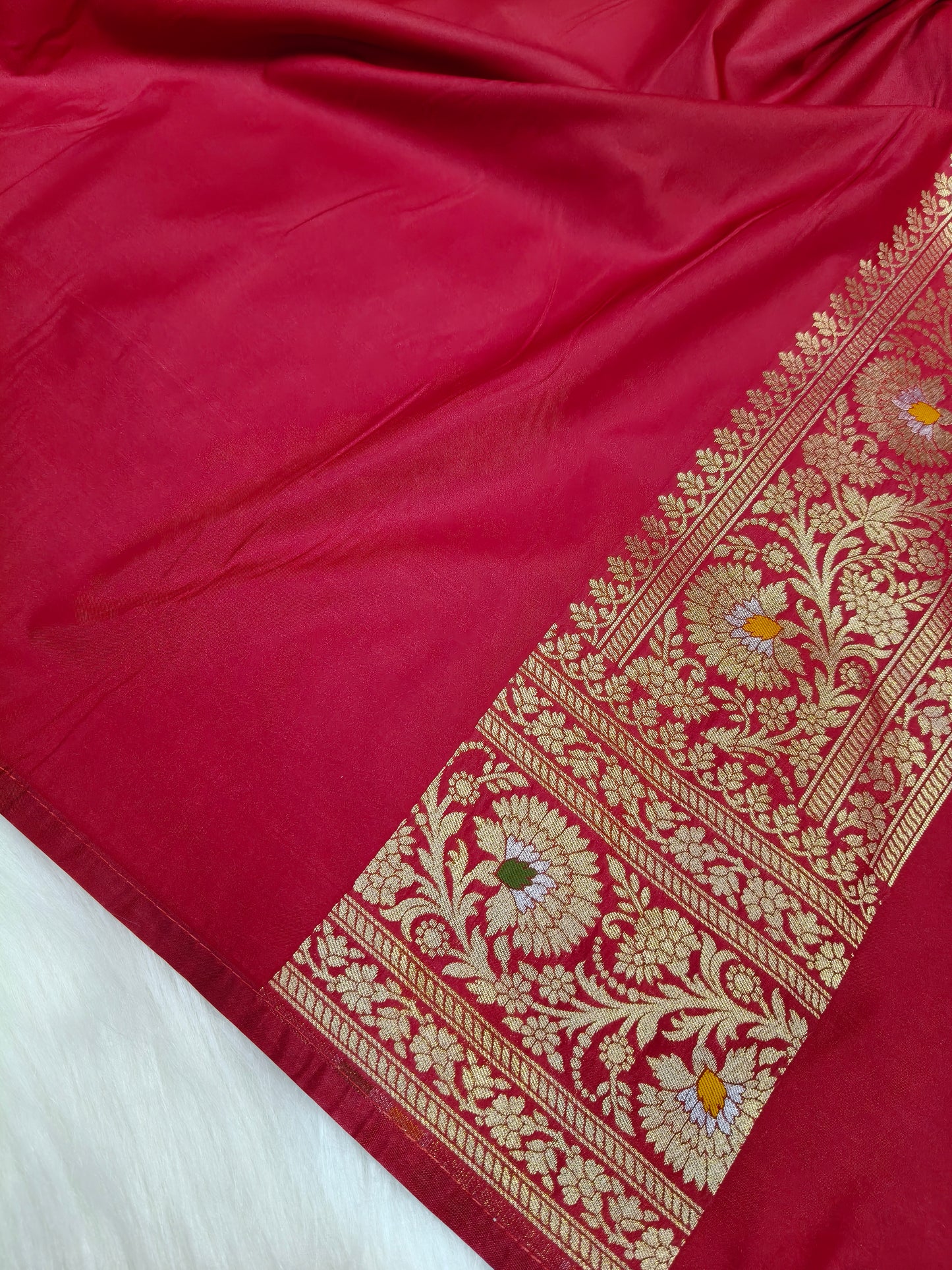 Banarasi Minakari Tanchhui Saree Deep Red Color With Multi Color Mina BTS003 15% Discount