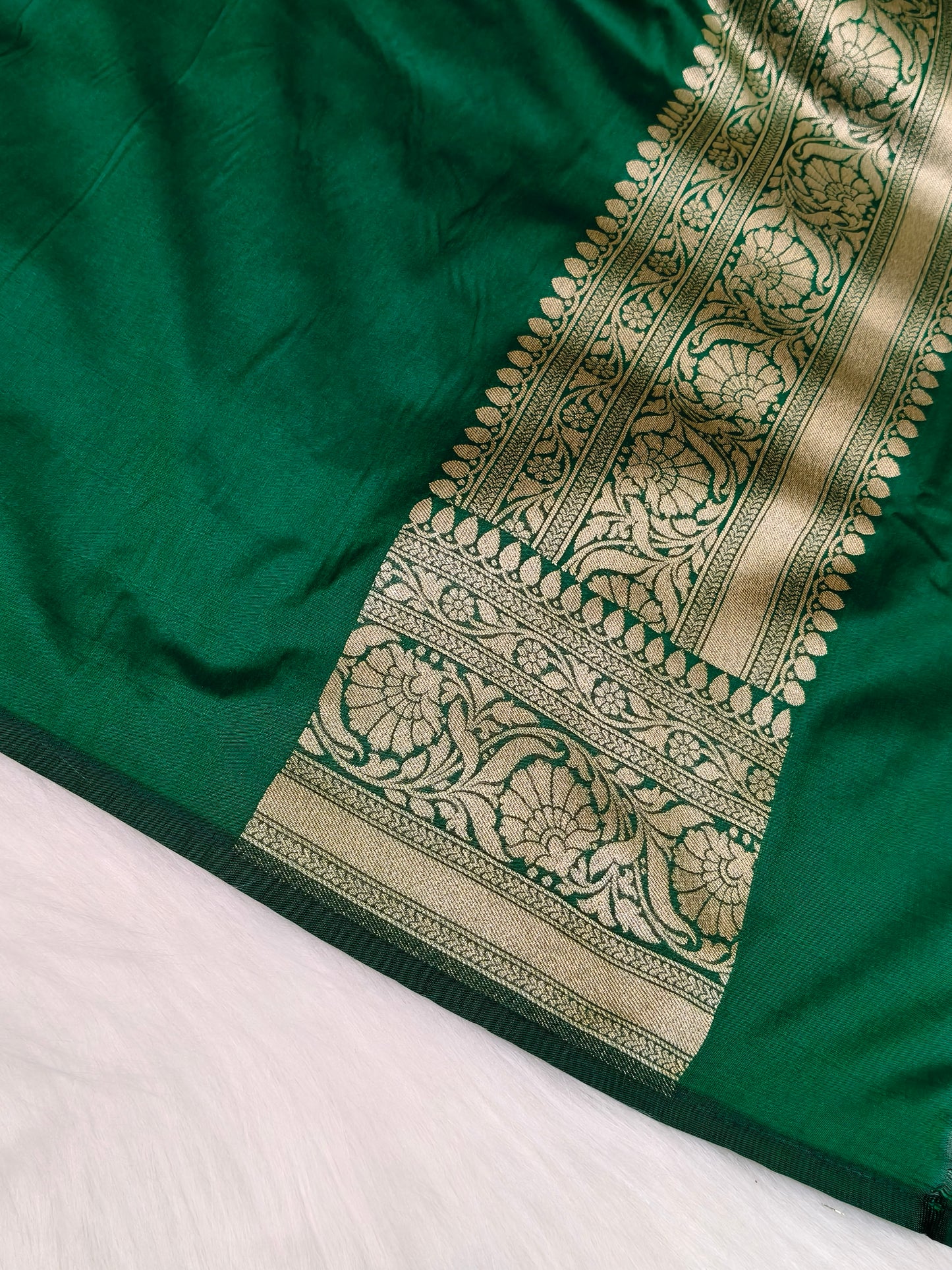 Banarasi Silk Cutwork Saree Green Shade With Multi Color Mina BCS001 15% discount