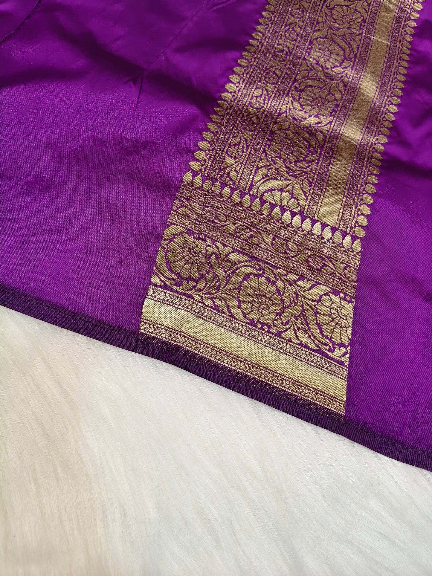 Banarasi Silk Cutwork Saree Deep Purple Shade With Multi Color Mina BCS002 15% discount