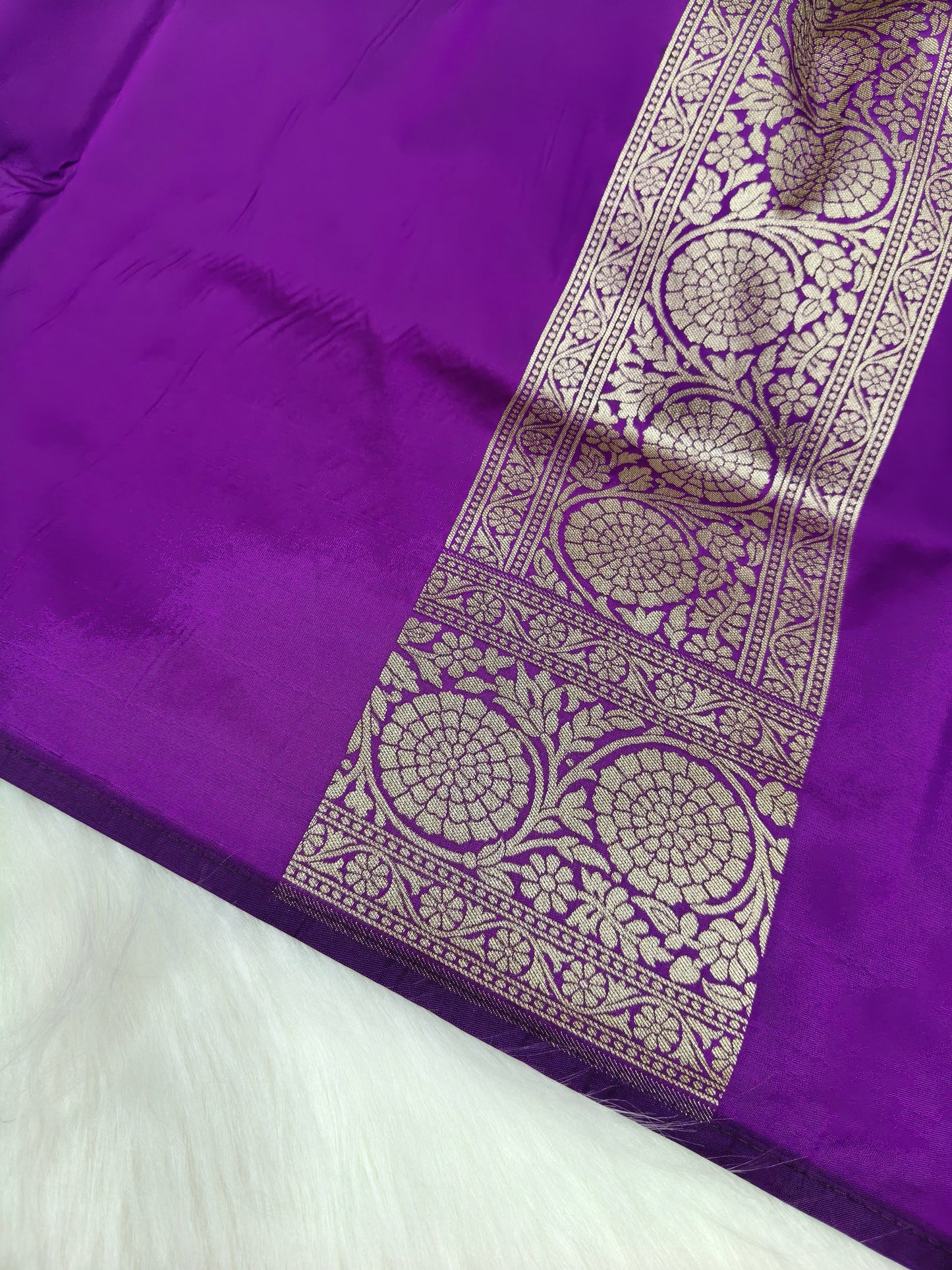 Banarasi Silk Cutwork Minakari Saree Deep Purple Shade With Silver zari Mina BCS003 15% discount