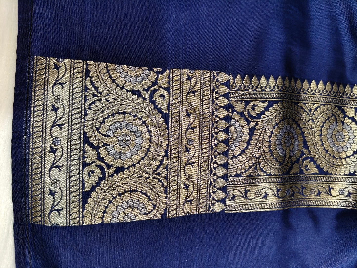 Banarasi Silk Cutwork Saree Navy Blue Color With Rupa Minakari BCS008 25% Discount