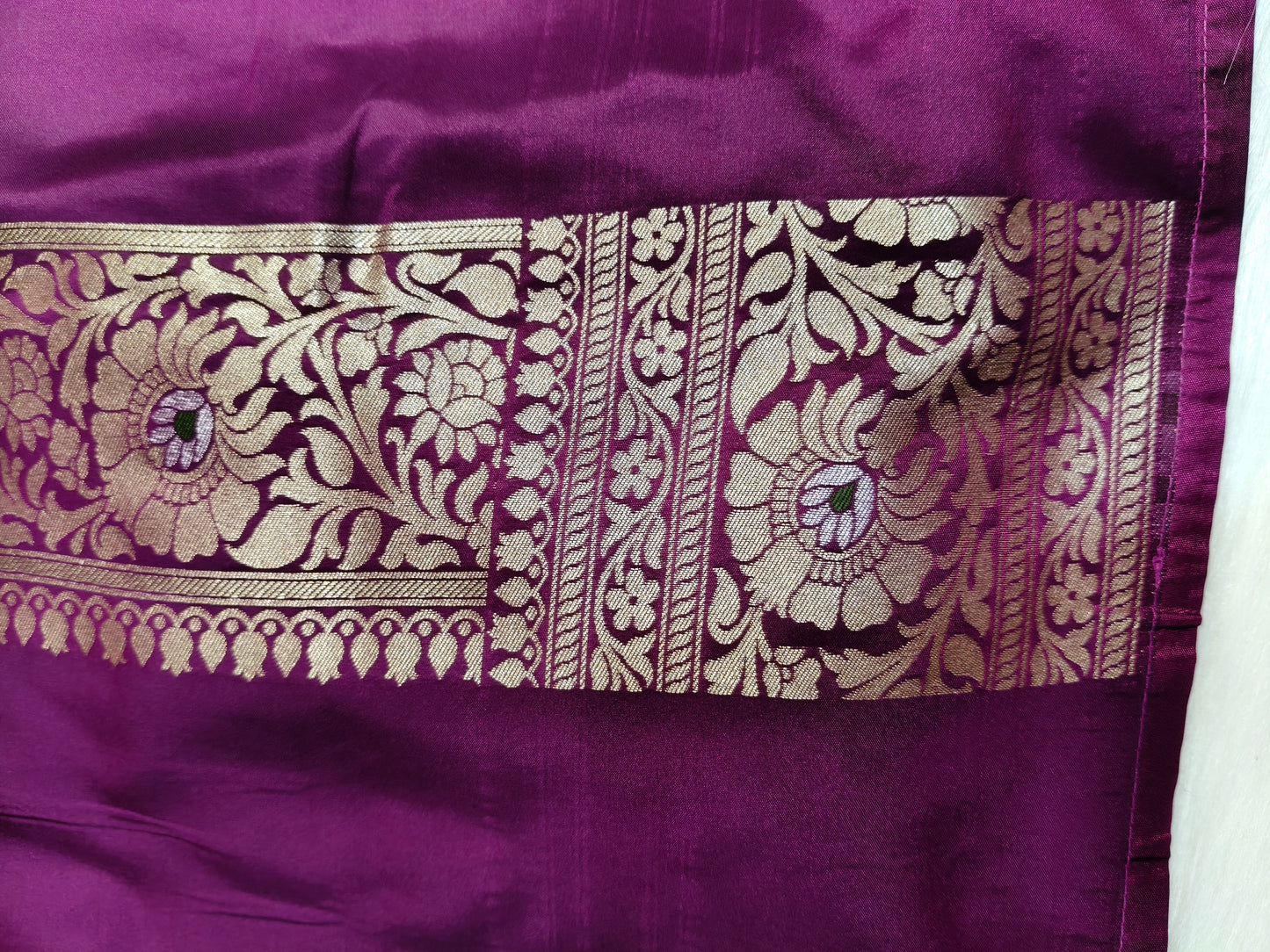 Banarasi Tanchhui Minakari Saree Wine Shade With Multi Color Mina BTS015 25% discount