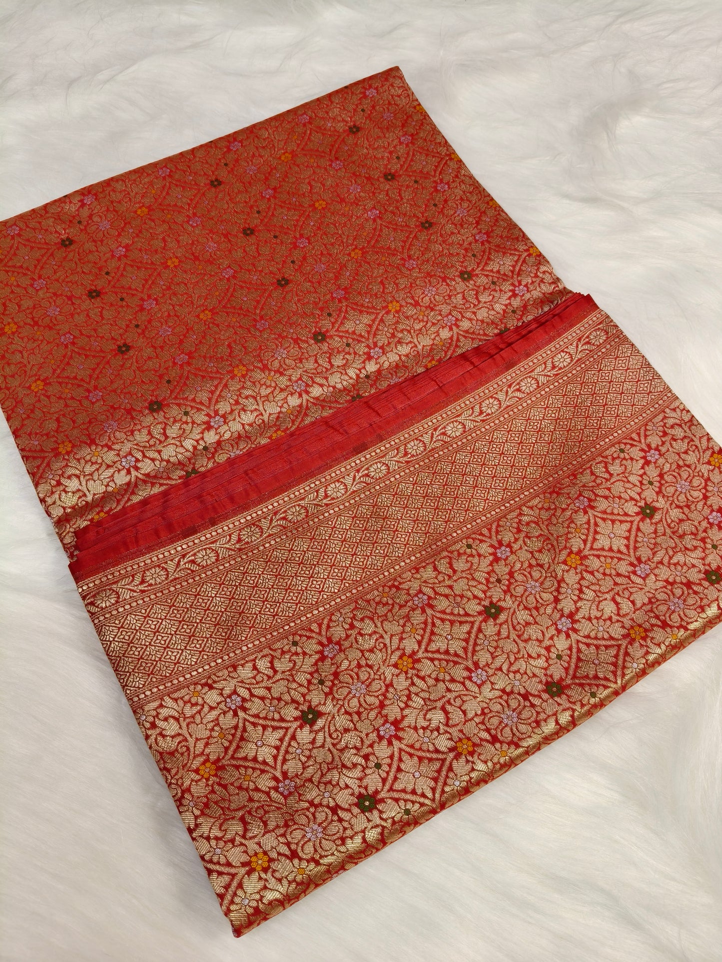 Banarasi Tanchhui Minakari Saree Red Shade With Multi Color Mina BTS019 25% discount