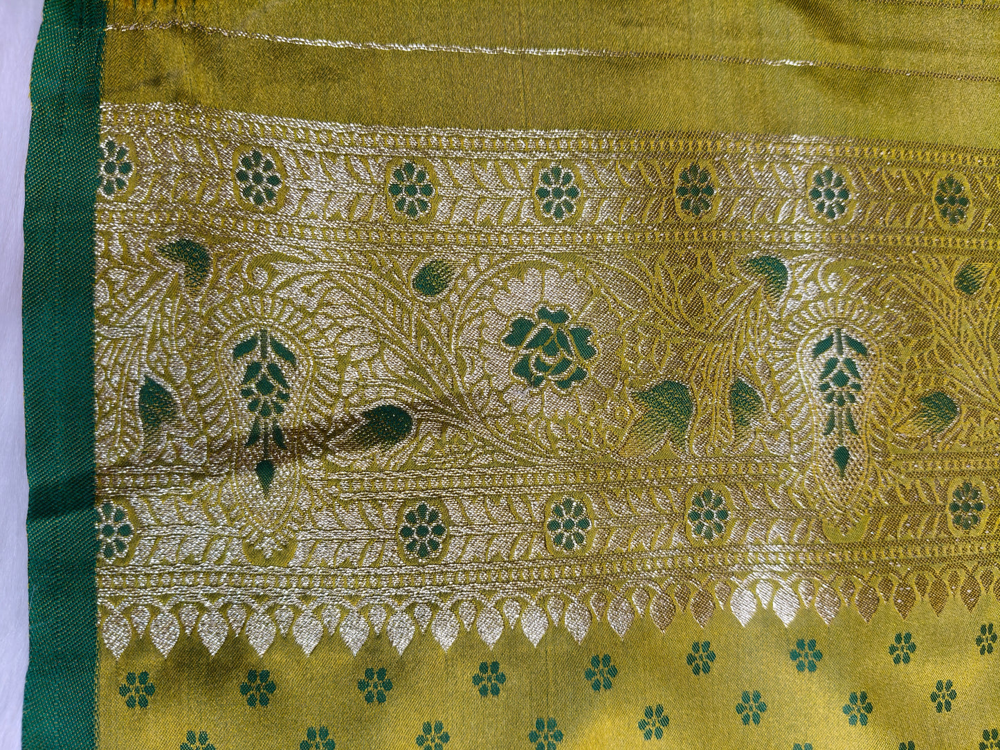 Satin Saree Light Mehandi Shade Floral Jaal Pattern SS004 75% discount