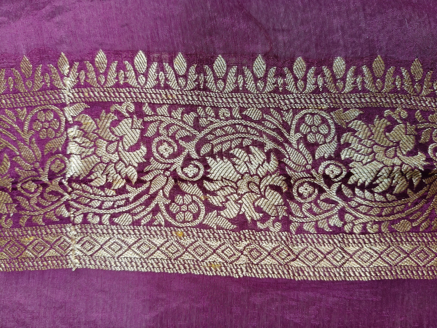 Crepe Banarsi Silk Saree Garnet Shade Floral Jaal Pattern CBS009 50% Discount