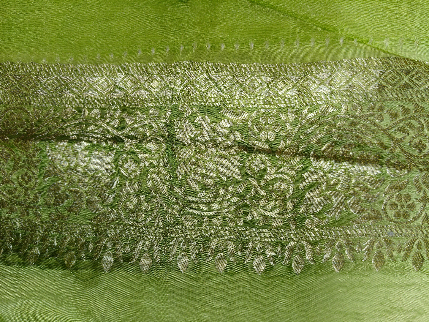 Crepe Banarasi Silk Saree Pista Green Shade CBS012 50% Discount