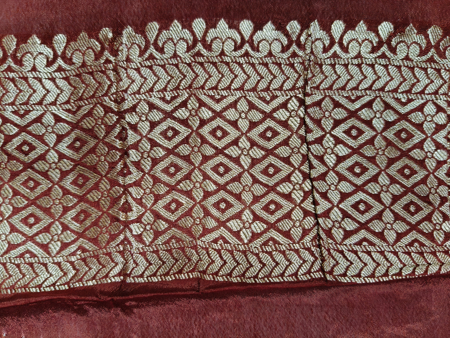 Crepe Banarasi Silk Saree Maroon Shade With Minakari CBS022 50% Discount