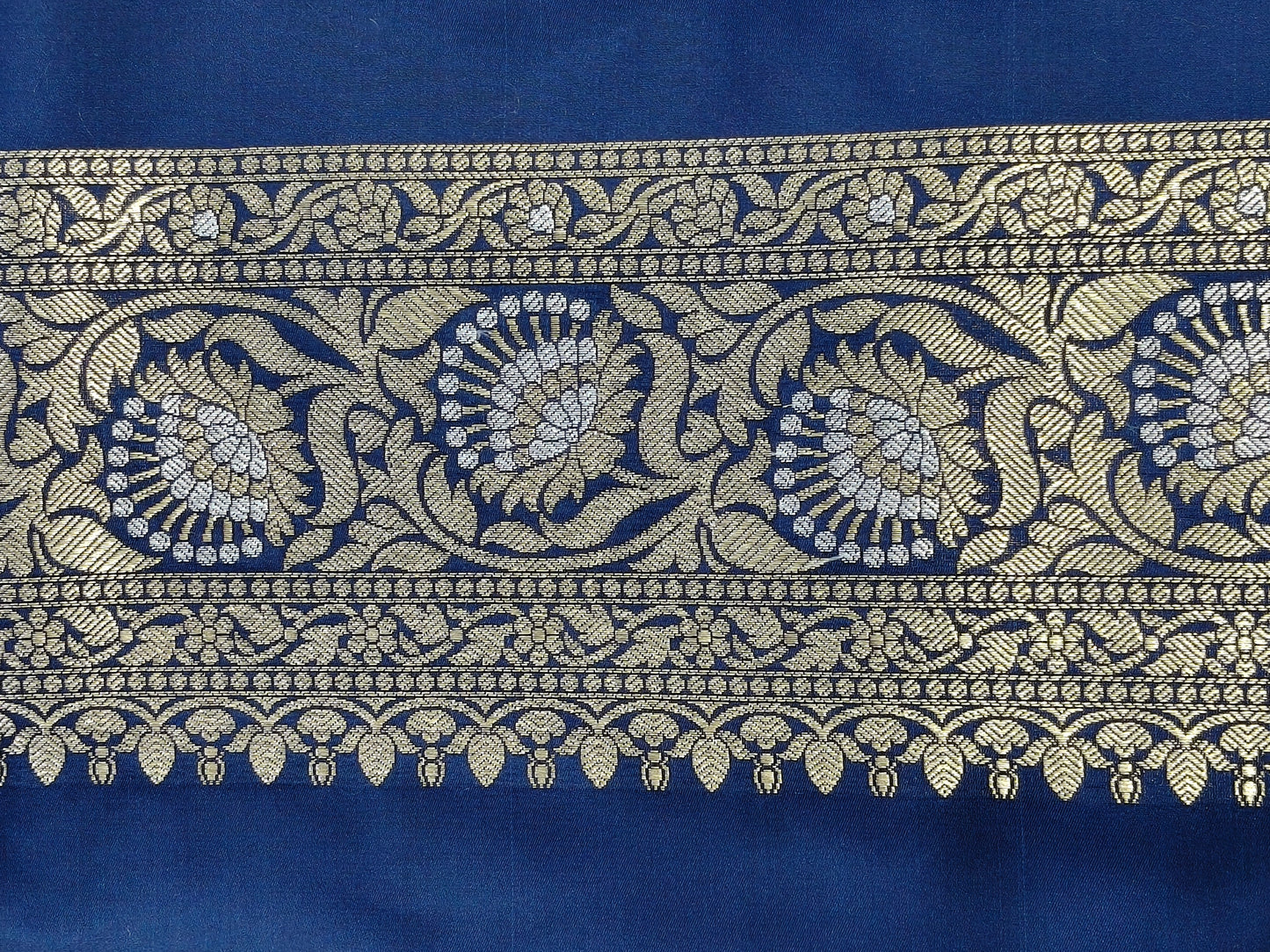 Banarasi Tanchhui Saree Navy Blue Shade With Multi Color Mina BTS009 50% Discount