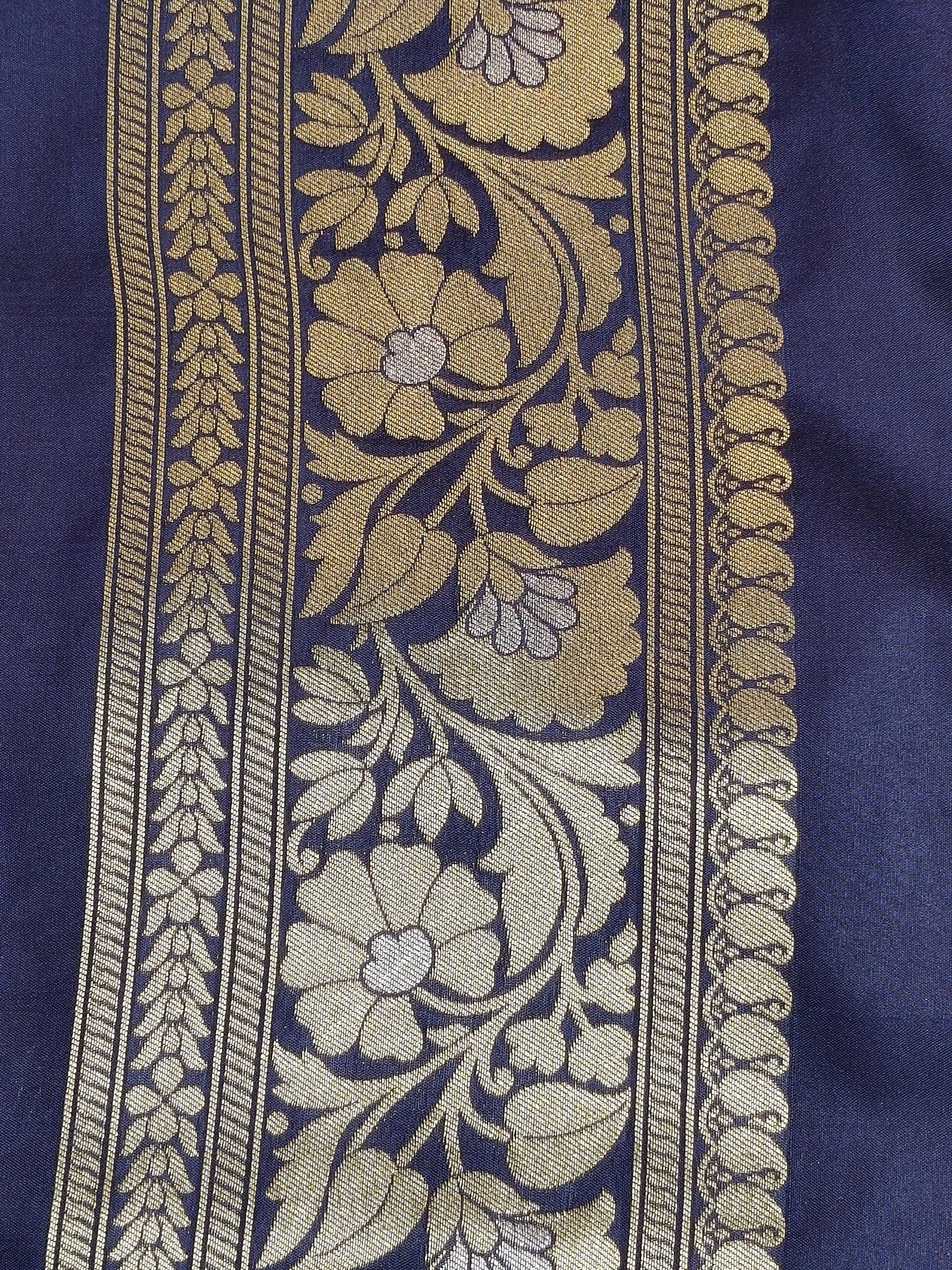 Banarasi Silk Brocade Saree Navy Blue Shade With Multi Color Mina BTS024 75% Discount