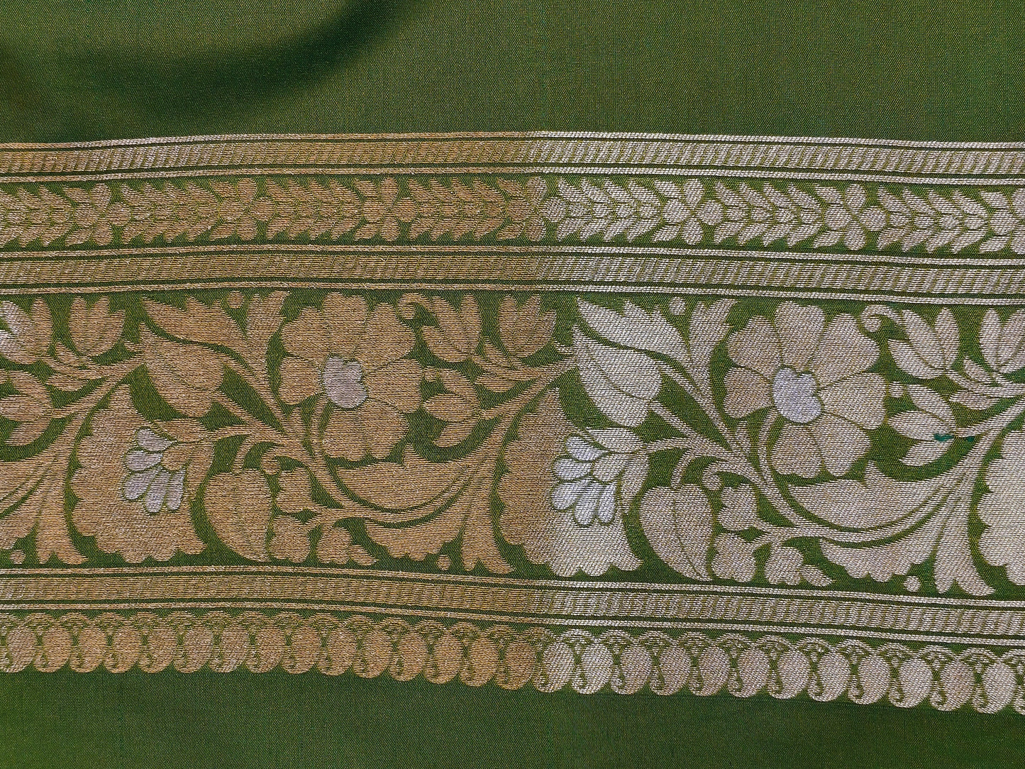 Banarasi Silk Brocade Saree Light Green Shade With Multi Color Mina BTS025 75% Discount
