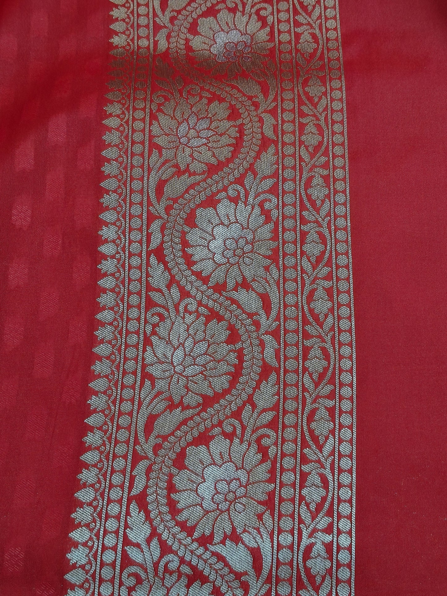 Banarasi Silk Cutwork Jaal Saree Red Shade With Silver Color Mina BCS012 75% discount