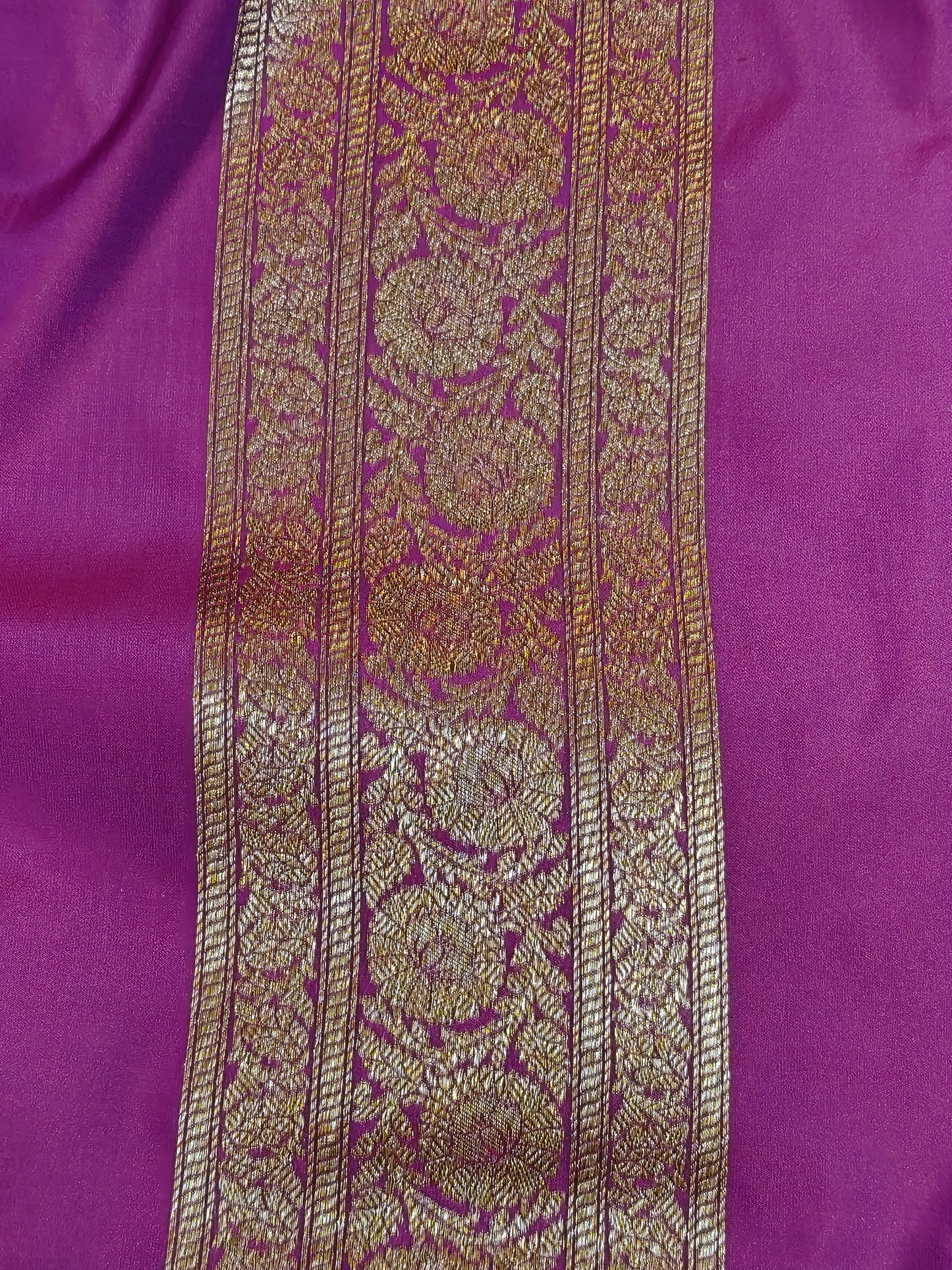 Banarasi Silk Brocade Antique Zari Saree purple Shade AZ012 75% Discount