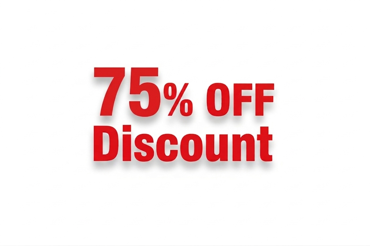 75% OFF Discount