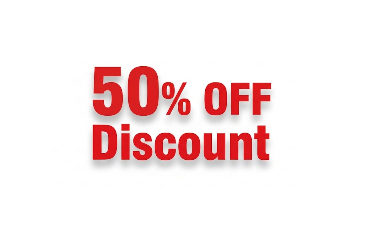 50% OFF Discount