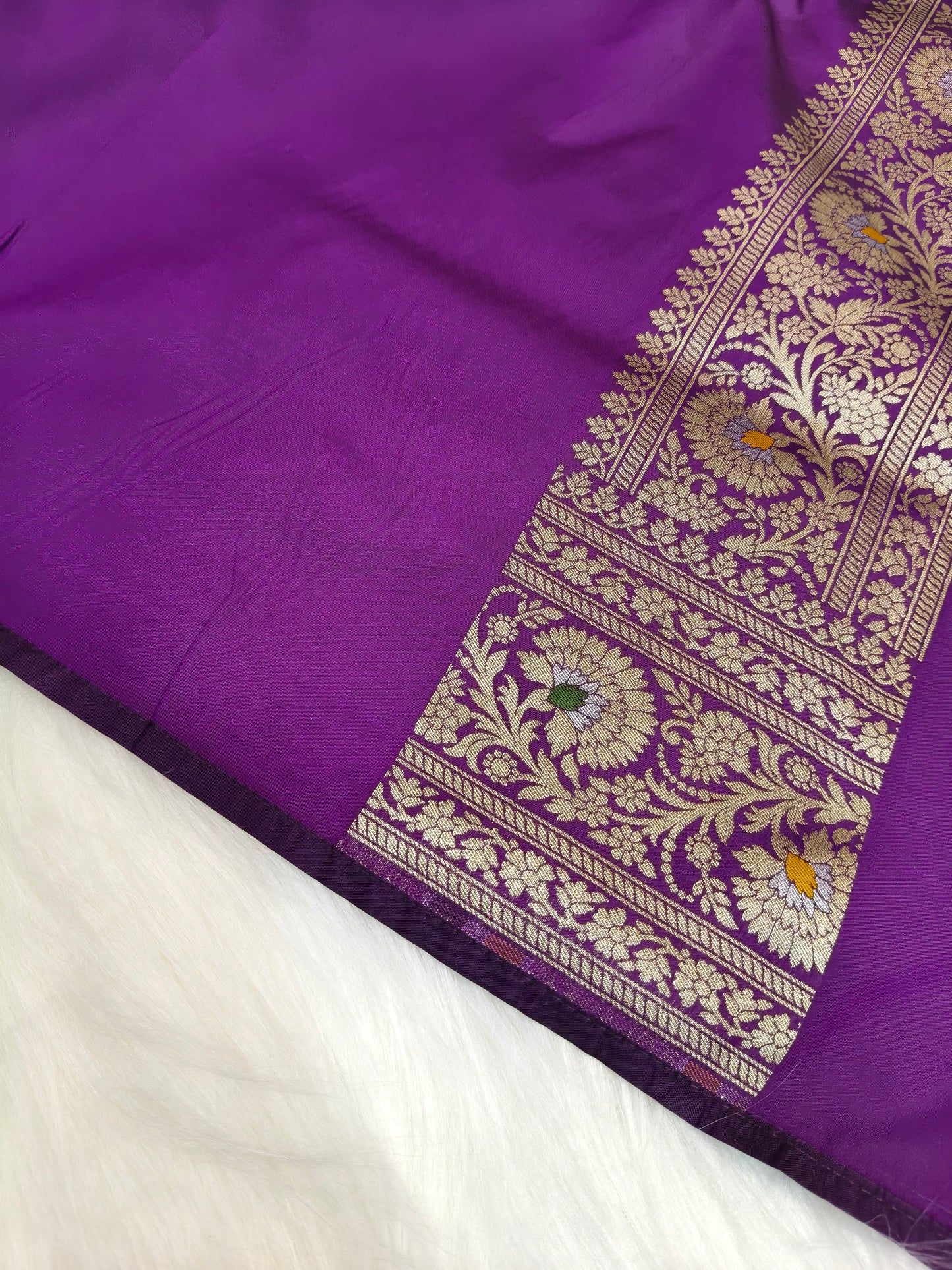 Banarasi Minakari Tanchhui Saree Deep Purple Shade With Multi Color Mina BTS004   15% Discount