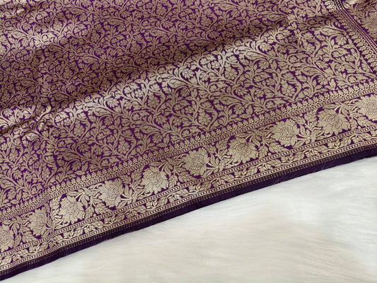 Banarasi Single Tanchhui saree Deep Purple Shade BTS006   25% Discount