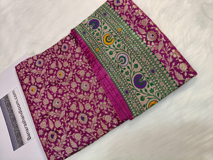 Banarasi Silk Ahmedabadi Brocade Saree Light Purple shade ABS001   25% discount