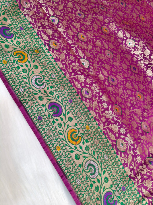 Banarasi Silk Ahmedabadi Brocade Saree Light Purple shade ABS001   25% discount