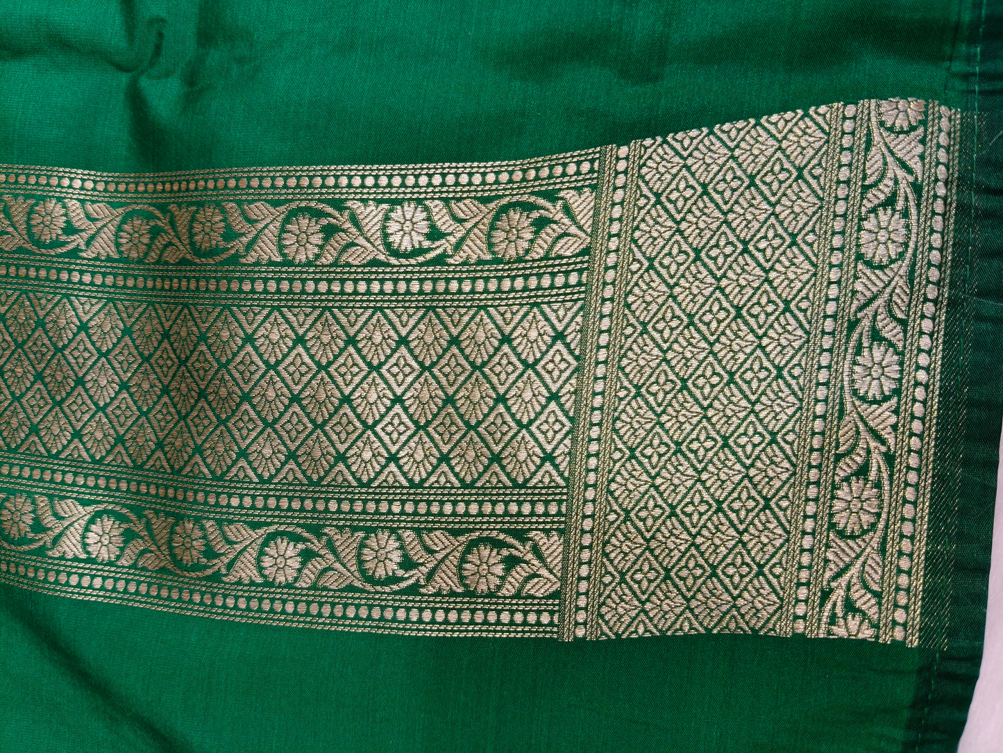Banarasi Tanchhui Minakari Saree Green Shade With Multi Color Mina BTS020   25% Discount