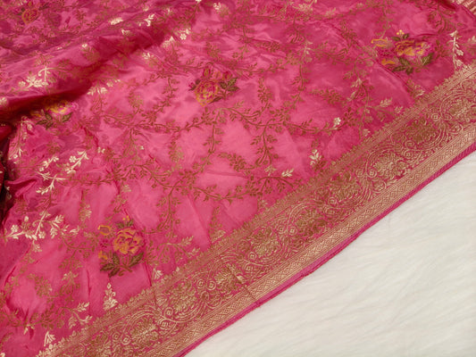 Crepe Banarasi Silk Saree Blush Pink Shade CBS008   50% Discount