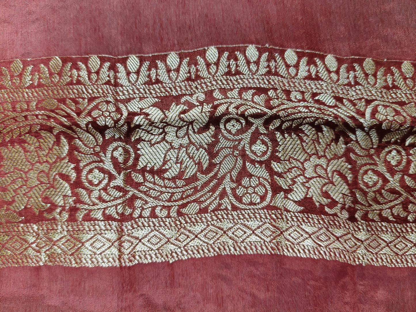Crepe Banarasi Silk Saree Maroon Color shade CBS011   50% Discount