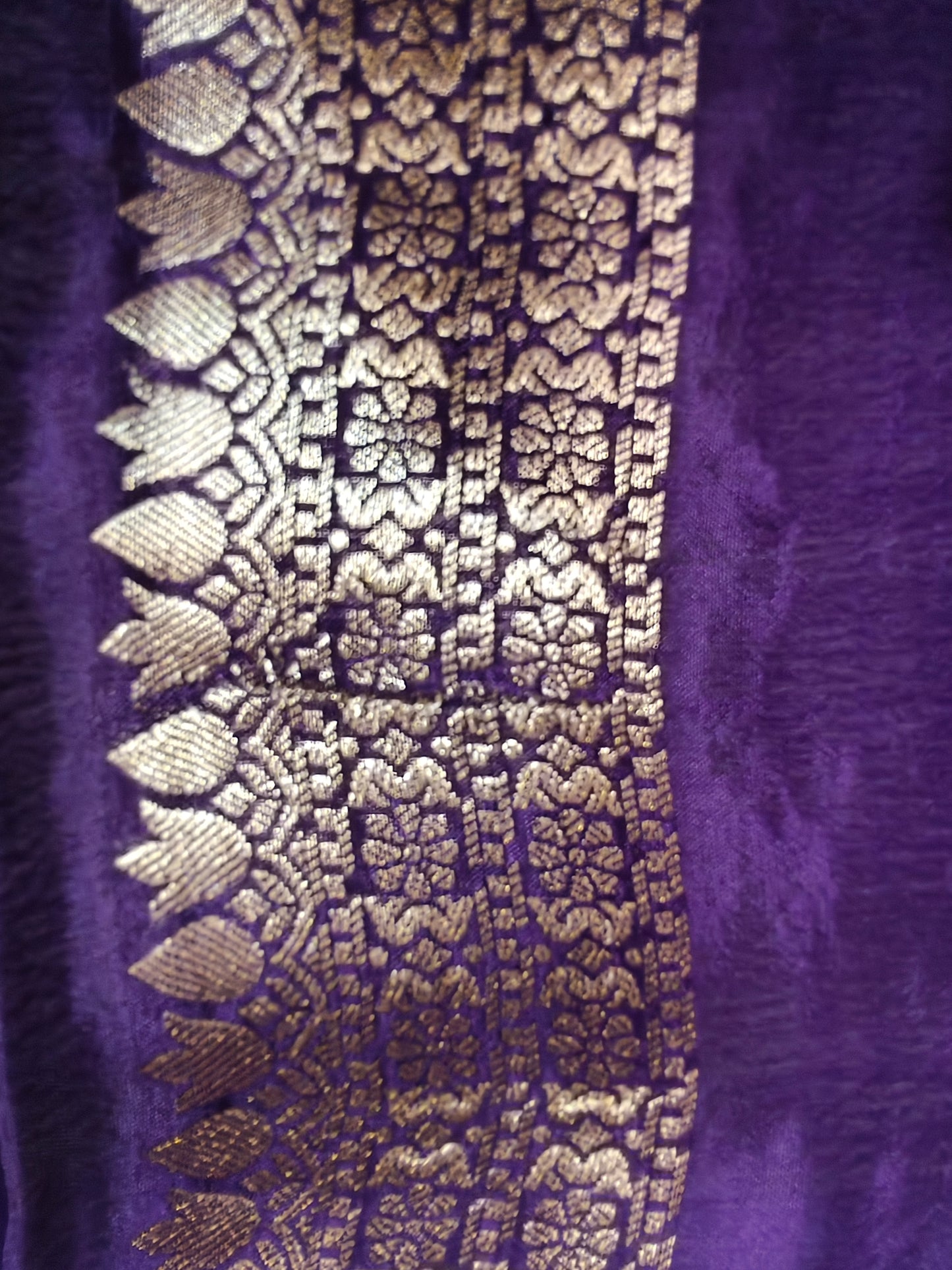 Crepe Banarasi Silk Saree Dark Purple Shade CBS005   50% Discount